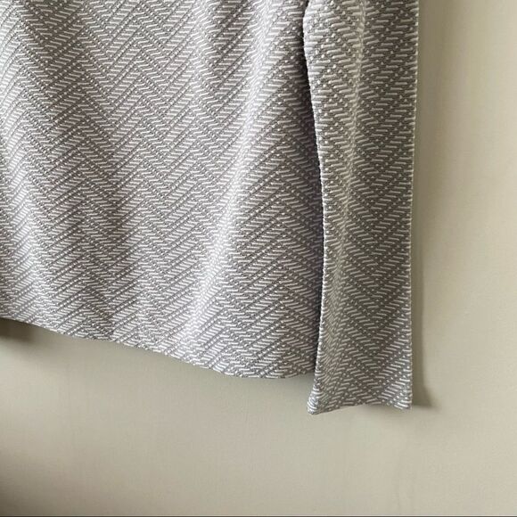 Reiss-textured Jacquard Grey & White Long Sleeve Top - Picture 6 of 8